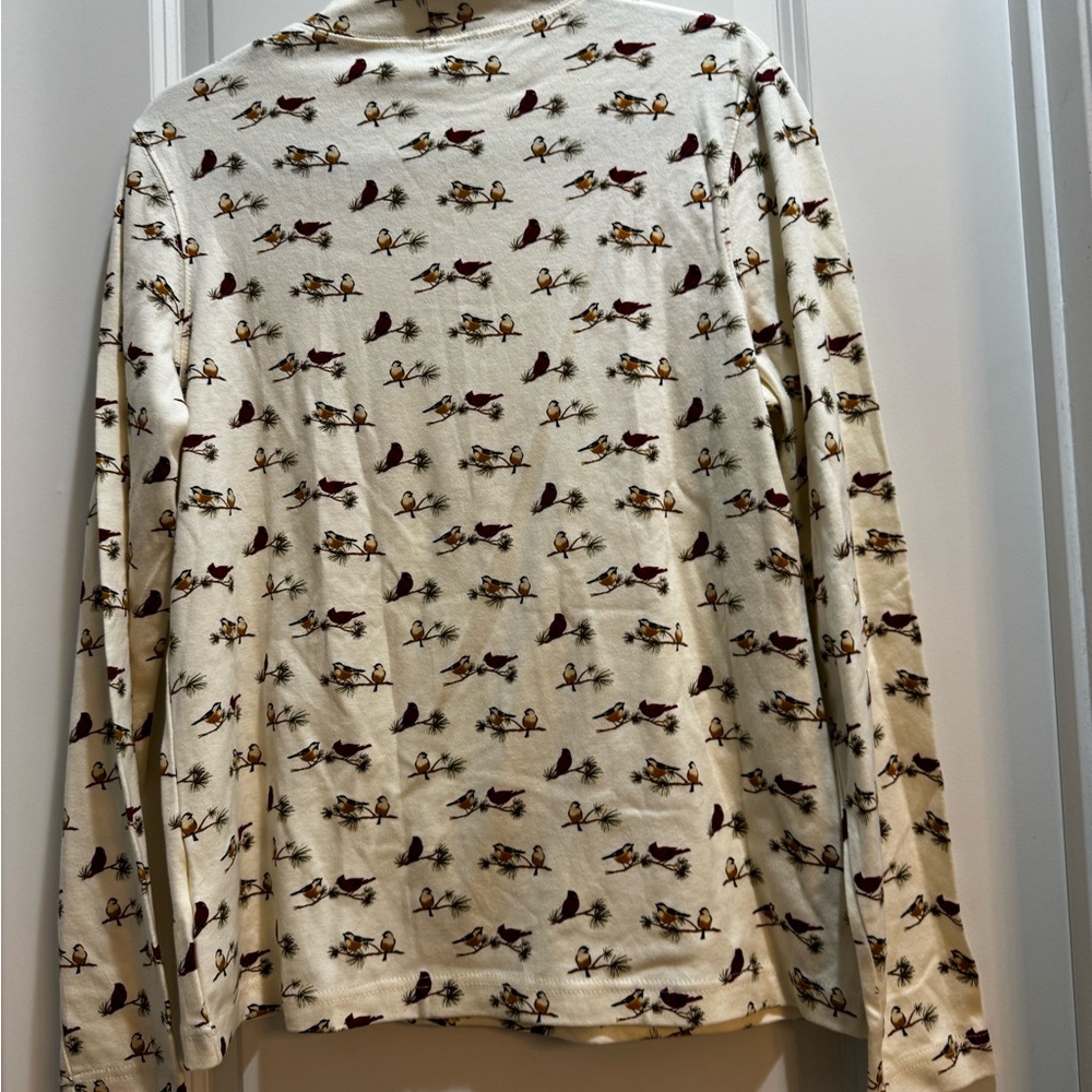 NWT Croft & Barrow Beige Christmas Cardinals Faux Turtleneck Long Sleeve large - Picture 4 of 5